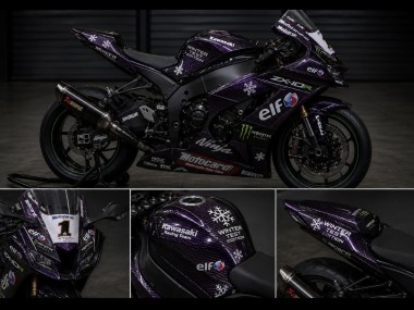 Meilleurs Carénages Moto Kawasaki ZX10R 2011-2015 - Violet Fibre de Carbone Winter Test Edition