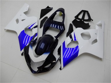 Meilleurs Kits Carénage Moto ABS Suzuki GSXR 600/750 2004-2005 - Blanc Bleu Noir