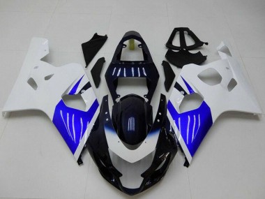 Meilleurs Kits Carénage Moto ABS Suzuki GSXR 600/750 2004-2005 - Blanc Bleu Noir