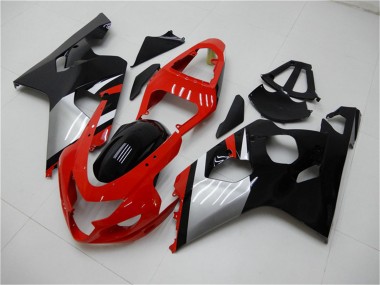 Meilleurs Carénages Moto Suzuki GSXR 600/750 2004-2005 - Rouge Argent Noir