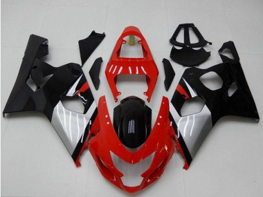 Meilleurs Carénages Moto Suzuki GSXR 600/750 2004-2005 - Rouge Argent Noir