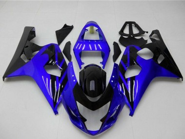 Meilleurs Carénages Moto Suzuki GSXR 600/750 2004-2005 - Bleu Noir Brillant