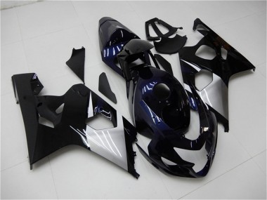 Meilleurs Carénages Moto Suzuki GSXR 600/750 2004-2005 - Noir Brillant Argent Bleu