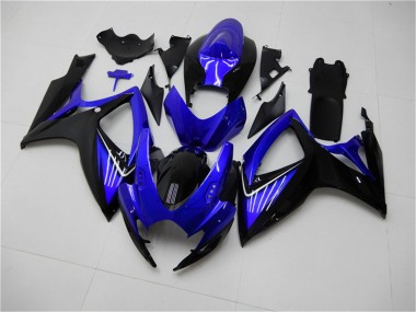 Meilleurs Carénages Moto Suzuki GSXR 600/750 2006-2007 - Bleu Noir Brillant