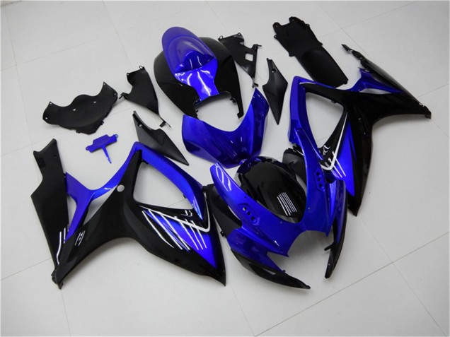 Carénages Moto Suzuki GSXR 600/750 2006-2007 - Bleu Noir Brillant