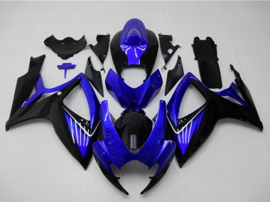 Meilleurs Carénages Moto Suzuki GSXR 600/750 2006-2007 - Bleu Noir Brillant