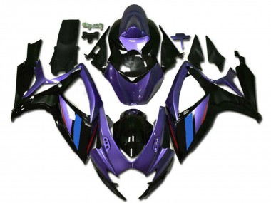 Meilleurs Carénages Moto Suzuki GSXR 600/750 2006-2007 - Violet Bleu Noir Brillant Bande