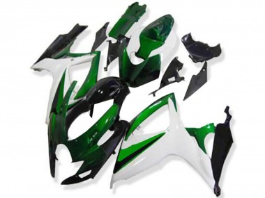 Meilleurs Carénages Moto Suzuki GSXR 600/750 2006-2007 - Blanc Vert Noir Brillant