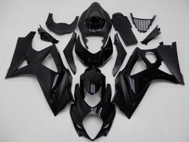 Meilleurs Carénages Moto Suzuki GSXR 1000 2007-2008 - Noir Brillant Noir Mat No Décalque