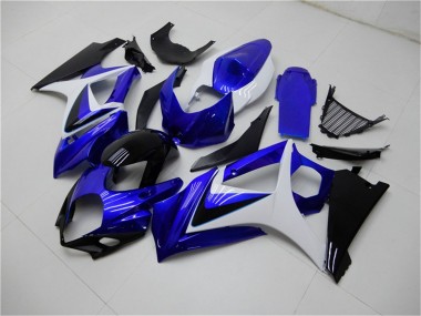 Meilleurs Carénages Moto Suzuki GSXR 1000 2007-2008 - Blanc Bleu Noir No Décalque