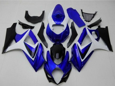 Meilleurs Carénages Moto Suzuki GSXR 1000 2007-2008 - Blanc Bleu Noir No Décalque