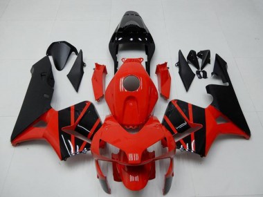 Meilleurs Carénages Moto Honda CBR600RR 2003-2004 - Rouge Noir Brillant OEM Style