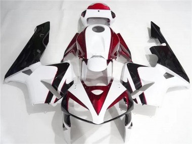 Meilleurs Kits Carénages Moto Honda CBR600RR 2005-2006 - Blanc Rouge Noir