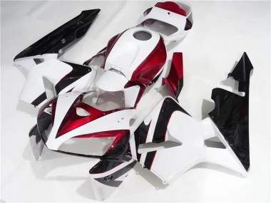 Meilleurs Kits Carénages Moto Honda CBR600RR 2005-2006 - Blanc Rouge Noir