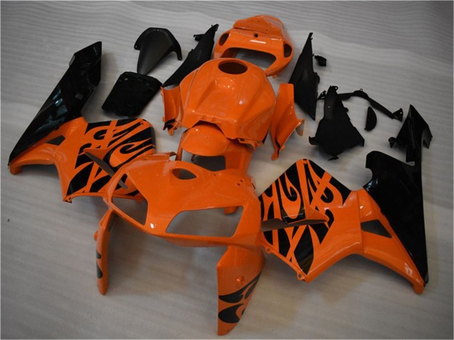 Carénage Moto Honda CBR600RR 2005-2006 - Orange Noir Flamme
