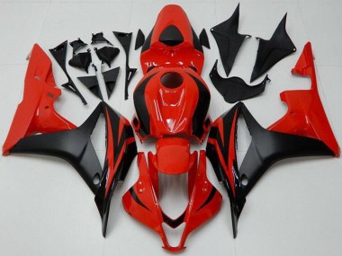 Meilleurs Kits Carénage Moto ABS Honda CBR600RR 2007-2008 - Rouge Noir Mat