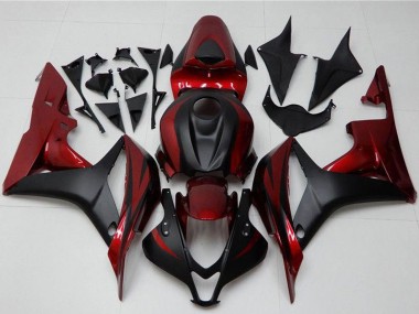 Meilleurs Kits Carénage Moto Honda CBR600RR 2007-2008 - Rouge Noir Mat