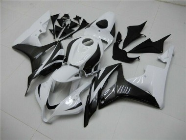 Meilleurs Kits Carénage Moto ABS Honda CBR600RR 2007-2008 - Blanc Noir Brillant