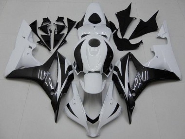 Meilleurs Kits Carénage Moto ABS Honda CBR600RR 2007-2008 - Blanc Noir Brillant