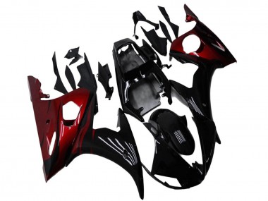 Meilleurs Kits Carénage Moto Yamaha YZF R6 2003-2004 - Noir Brillant Rouge
