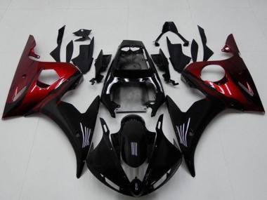 Meilleurs Kits Carénage Moto Yamaha YZF R6 2003-2004 - Noir Brillant Rouge
