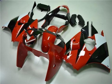 Meilleurs Carénages Moto Kawasaki ZX6R 2000-2002 - Blanc Rouge Noir Brillant