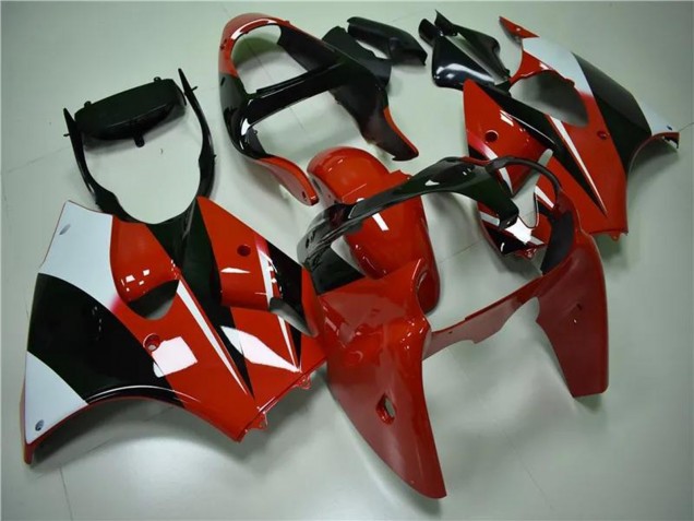 Carénages Moto Kawasaki ZX6R 2000-2002 - Blanc Rouge Noir Brillant