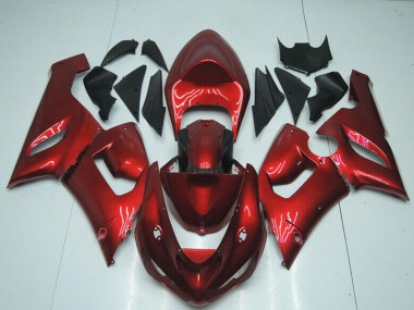 Meilleurs Carénages Moto Kawasaki ZX6R 2005-2006 - Bonbon Rouge