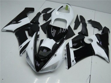 Meilleurs Carénages Moto Kawasaki ZX6R 2005-2006 - Blanc Noir Brillant