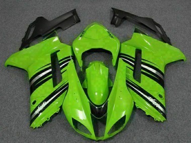 Meilleurs Kits Carénage Moto Kawasaki ZX6R 2007-2008 - Vert Noir
