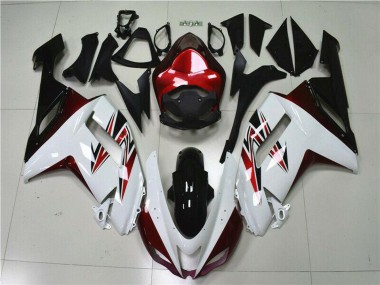 Meilleurs Carénages Moto Kawasaki ZX6R 2007-2008 - Blanc Noir Rouge
