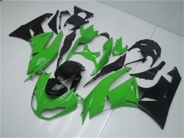 Meilleurs Kits Carénage Moto Kawasaki ZX6R 2009-2012 - Vert Noir Brillant