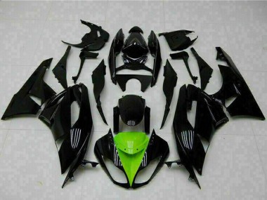 Meilleurs Carénages Moto Kawasaki ZX6R 2009-2012 - Noir Brillant Vert