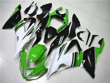 Meilleurs Carénages Moto Kawasaki ZX6R 2013-2018 - Vert Blanc Noir Brillant