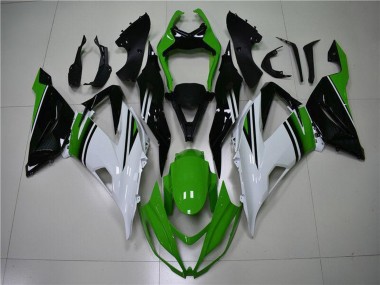 Meilleurs Carénages Moto Kawasaki ZX6R 2013-2018 - Vert Blanc Noir Brillant