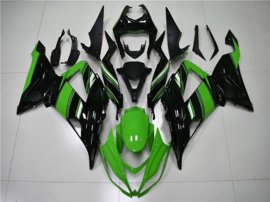 Meilleurs Kits Carénage Moto ABS Kawasaki ZX6R 2013-2018 - Vert Noir Brillant