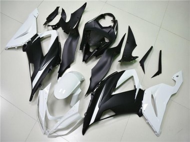 Meilleurs Carénages ABS Kawasaki ZX6R 2013-2018 - Blanc Noir Mat