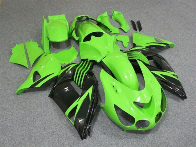 Carénage Moto Kawasaki ZX14R ZZR1400 2006-2011 - Vert Noir Brillant