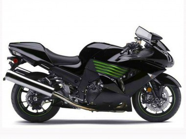 Meilleurs Carénages Moto Kawasaki ZX14R ZZR1400 2006-2011 - Noir Brillant Vert