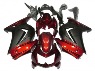 Meilleurs Carénages Moto Kawasaki EX250 2008-2012 - Rouge Noir Mat