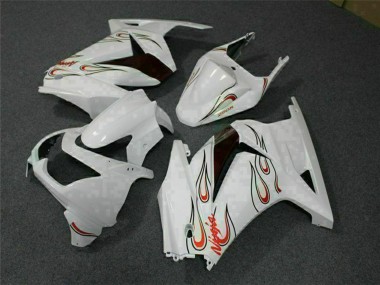 Meilleurs Carénages Moto Kawasaki EX250 2008-2012 - Blanc Rouge