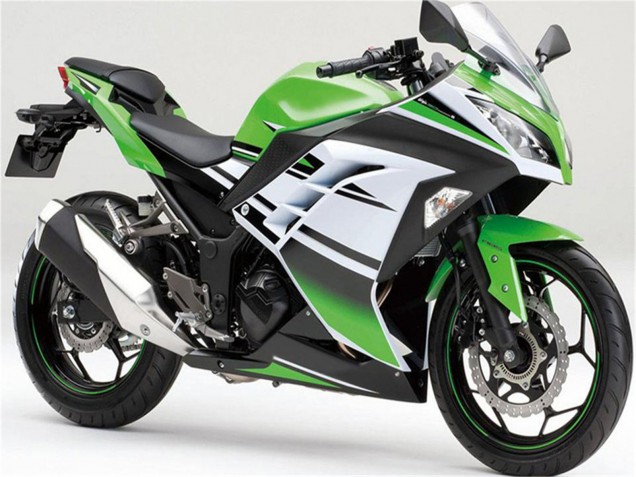 Carénages Moto Kawasaki Ninja 300 EX300R 2013-2017 - Vert Blanc Noir Bande