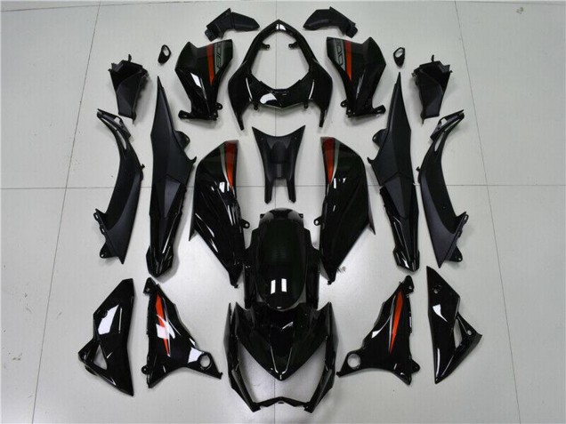Carénages Moto Kawasaki Z800 2013-2018 - Noir Brillant Rouge Argent