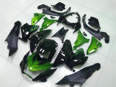 Meilleurs Carénage Moto Kawasaki Z800 2013-2018 - Vert Noir Brillant