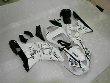 Meilleurs Carénages Moto Yamaha YZF R1 2000-2001 - Blanc Noir Corona Extra