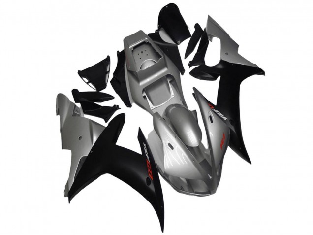 Carénages Moto Yamaha YZF R1 2002-2003 - Argent Noir Mat