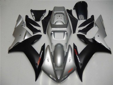 Meilleurs Carénages Moto Yamaha YZF R1 2002-2003 - Argent Noir Mat
