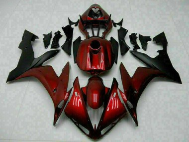 Meilleurs Carénages Moto Yamaha YZF R1 2004-2006 - Rouge Marron Noir Mat