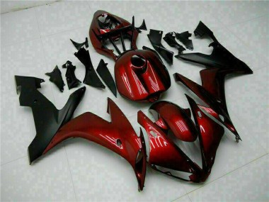 Meilleurs Carénages Moto Yamaha YZF R1 2004-2006 - Rouge Marron Noir Mat