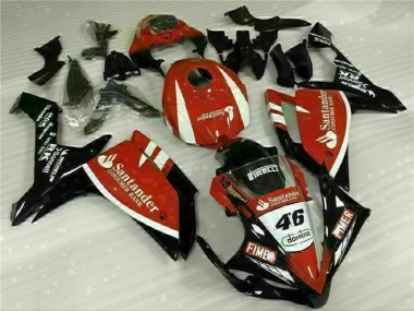 Meilleurs Carénages Moto Yamaha YZF R1 2007-2008 - Rouge Blanc Noir Fimer Santander 46